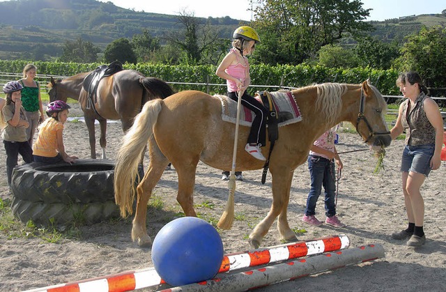 Durch den Parcours: Einer  fhrt, der andere darf reiten.   | Foto: Roland Vitt