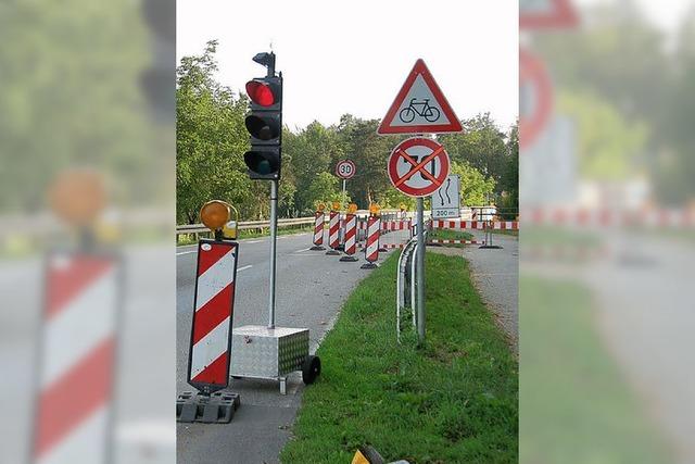 Der Radwegstreifen wird von Grund auf saniert