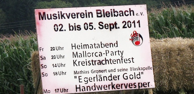 Vier Tage lang freuen sich Bleibachs Musiker auf Gste.   | Foto: Gnter Bank