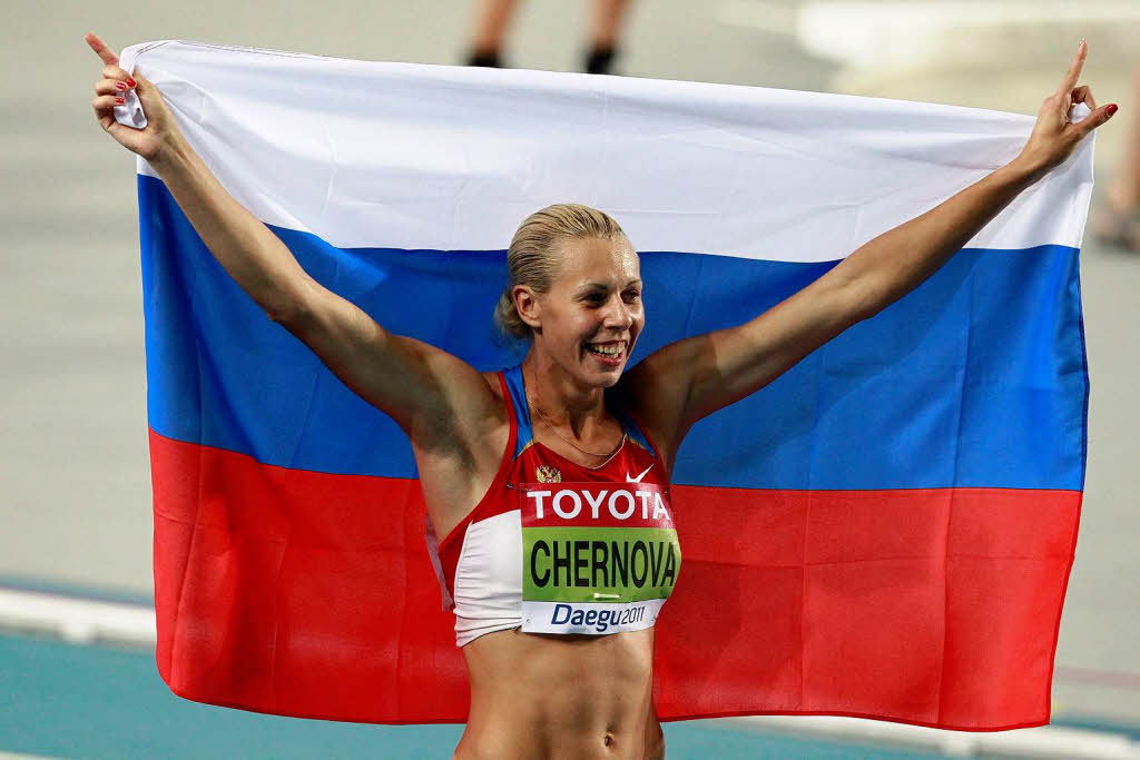 Die Russin Tatyana Chernova gewann Gold im Siebenkampf.
