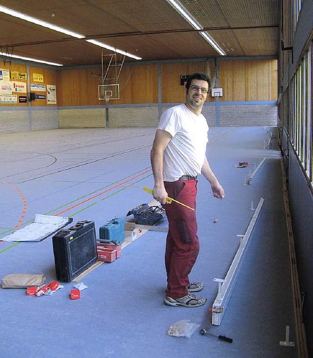 Die Arbeiten in der Seelbacher Sporthalle gehen dem Ende entgegen.   | Foto: BZ