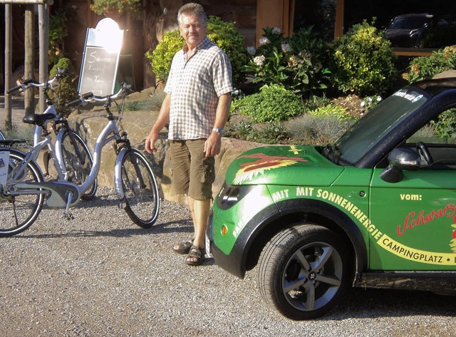 Wo&#8217;s geht, kologisch ausgericht... dem neuen Elektroauto fr die Gste.   | Foto: miriam benz