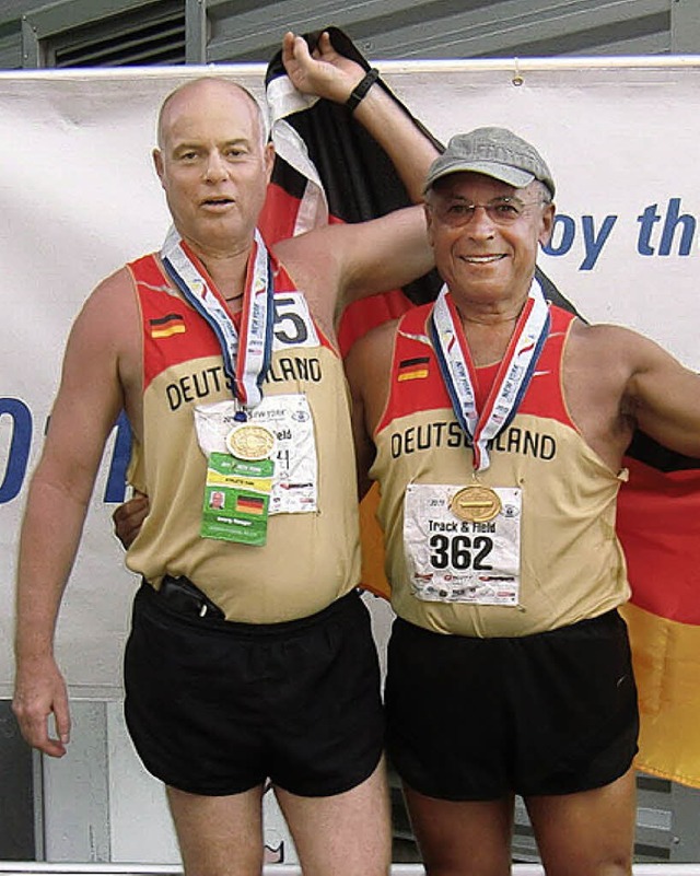 Goldmedaillen fr Georg Hauger (links) und Heinz Gabel   | Foto: Privat