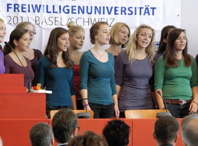Chre der Musikakademie Basel sorgten ...EFU-Auftaktveranstaltung am Mittwoch.   | Foto: Annette Mahro