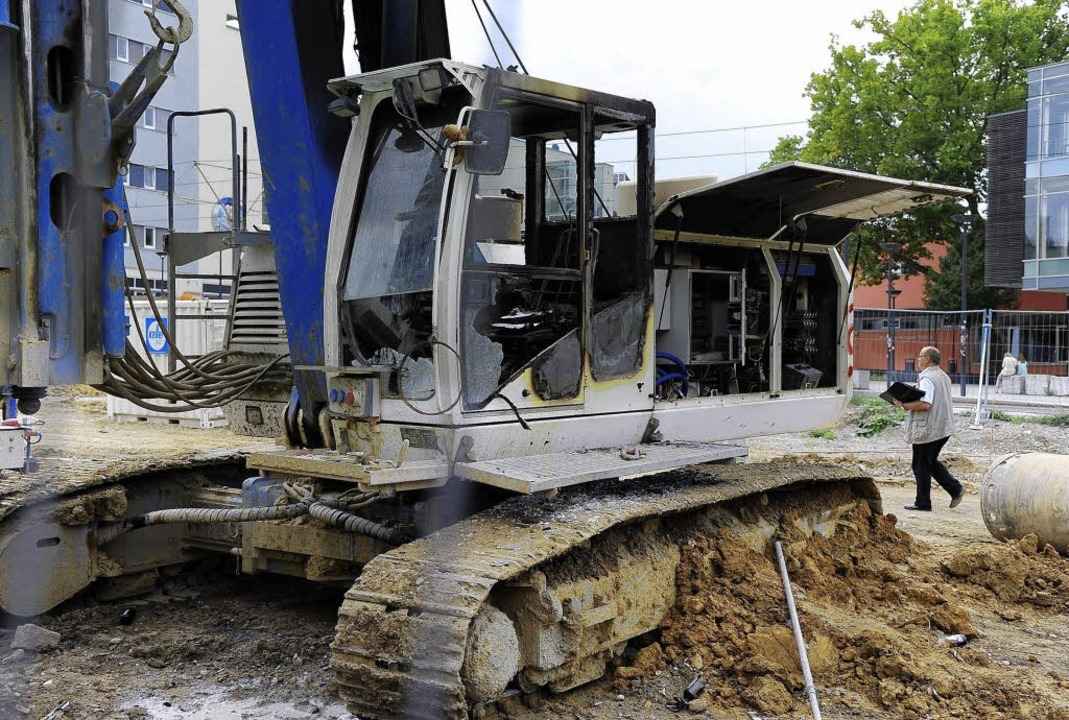 Abgefackelt: das F�hrerh�uschen des Gr... Eingangsgel�nde zum Stadtteil Vauban   | Foto: Ingo Schneider