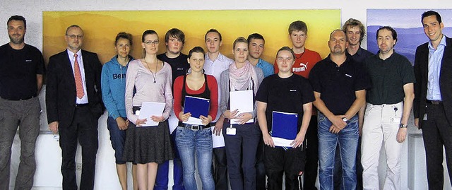Erfolgreiche Absolventen bei IMS Gear ...s Veit, Bjrn Karnat, Sebastian Lang.   | Foto: IMS Gear