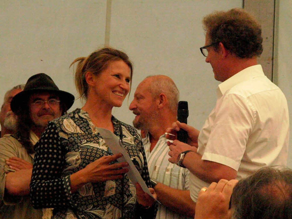Mireille Corfu und Bernd Ruderisch bei der Preisverleihung. 