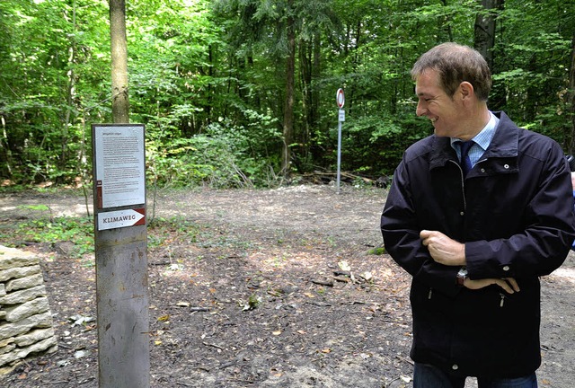 Jrg Lutz zeigte sich vom neuen Klimaweg angetan.   | Foto: Michael Reich