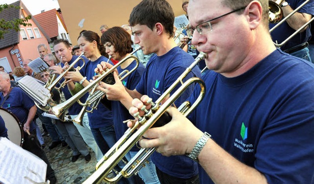 Der Waltershofener Musikverein darf auf dem Wein- und Dorffest nicht fehlen.  | Foto: rita eggstein