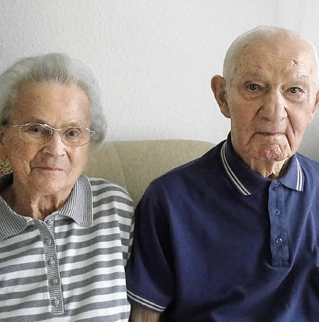 Das Ehepaar Gertrud und Erhardt Fiedler hlt schon sehr lange zusammen.   | Foto: Hansjrg Bader.