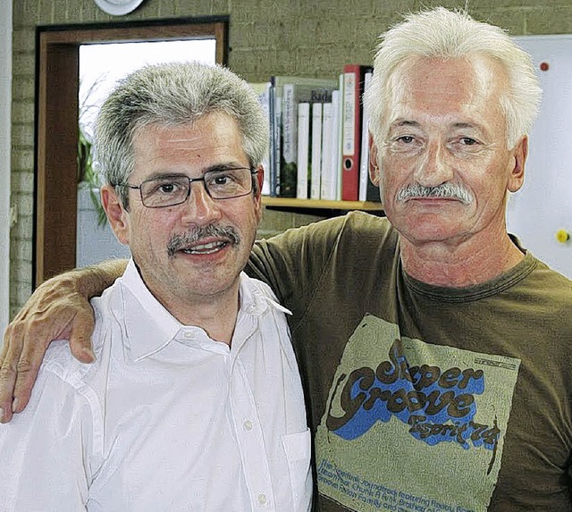 Gnther Brgelin (rechts)  mit Rektor Thomas Wenzel.  | Foto: ZVG