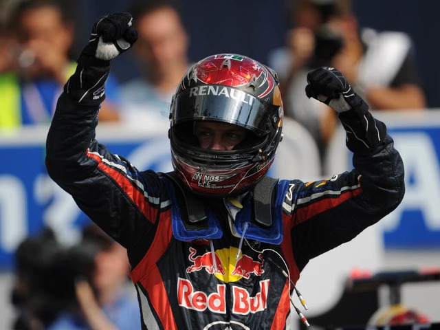 Sebastian Vettel &#8211; gro ist die ...achten Saisonsieg im Rennen von Monza.  | Foto: AFP