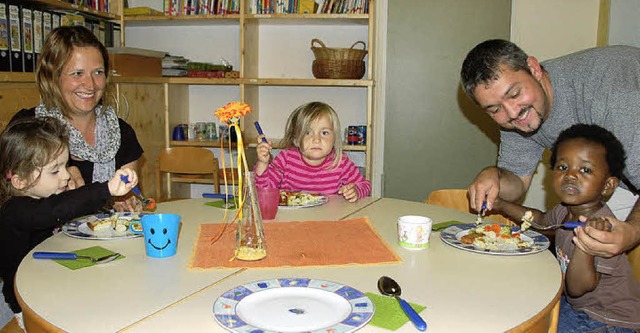 Seit 1. September kann im Kindergarten...rei Kinder nehmen vorerst daran teil.   | Foto: Em