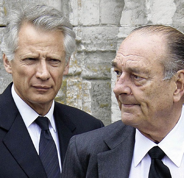 Von afrikanischen Potentaten gekauft? ...que de Villepin (l.), Jacques  Chirac   | Foto: afp