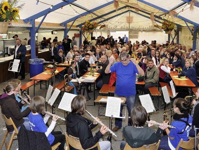 Der Nachwuchs des Musikvereins Sulz be...Herbstfest am vergangenen Wochenende.   | Foto: Dieter Fleig