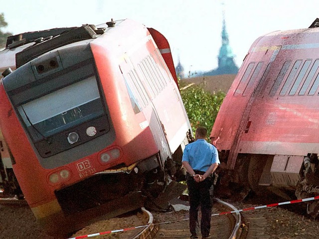 Aus den Schienen gesprungen: Regionalexpress bei Bad Lausick  | Foto: dpa