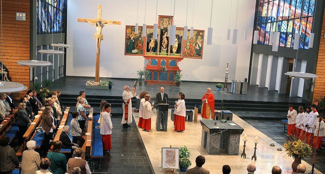 Der Festgottesdienst in der katholischen Kirche in Kippenheim.   | Foto: Sandra Decoux-Kone