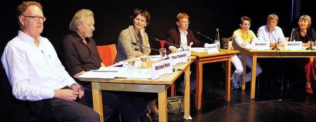 Michael Moos, Klaus Theweleit, Brigitt...Striet und Sylvia Buchen (von links).   | Foto: Thomas Kunz