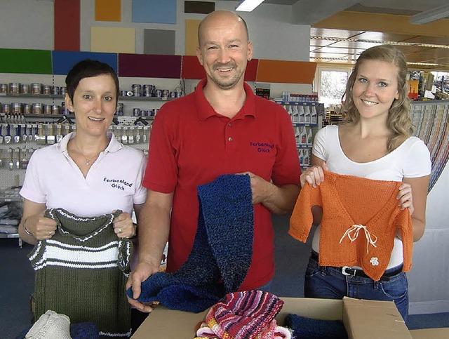 Annette Andlauer, Mario Glck und Anne...len handgearbeiteten Kleidungsstcke.   | Foto: Privat