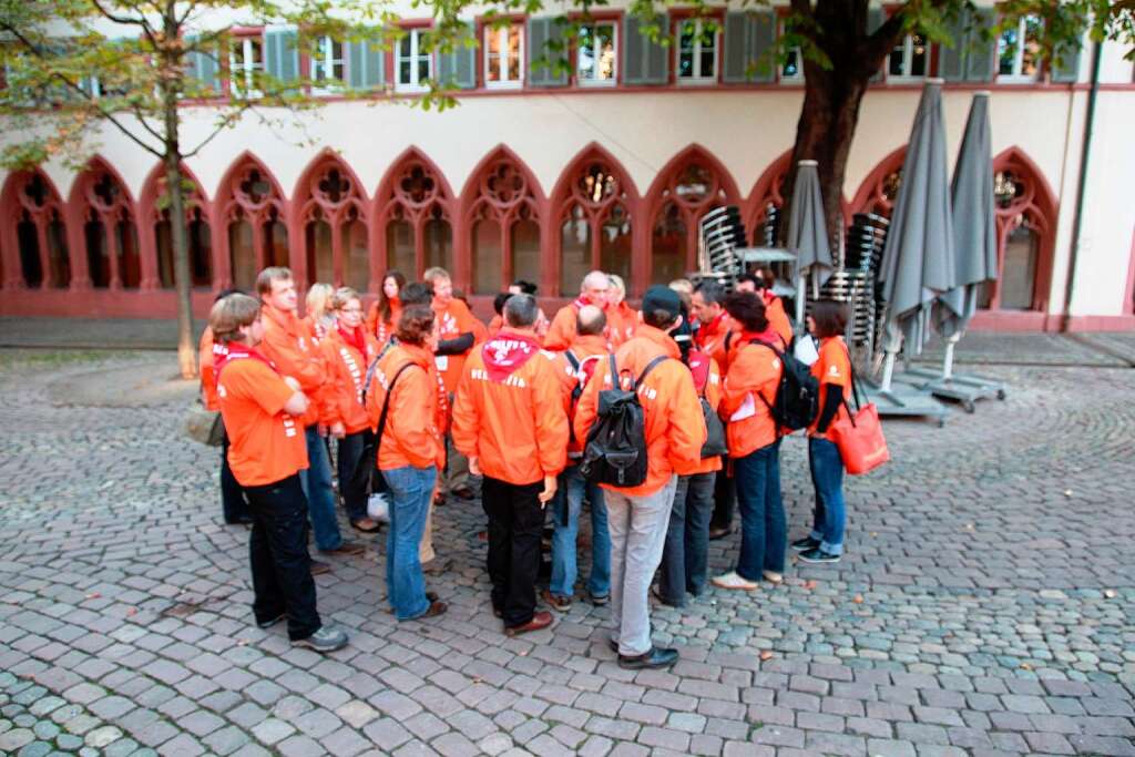 Vorbereitungen fr den Besuch Benedikts XVI. in Freiburg.