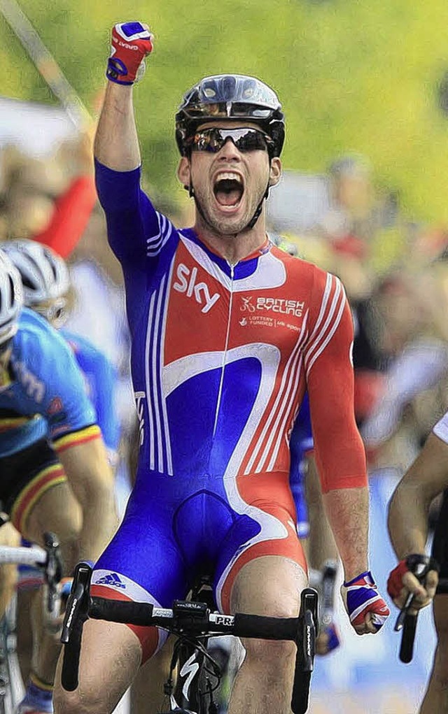 Am Ziel der Trume: Mark Cavendish ist Radweltmeister   | Foto: roth