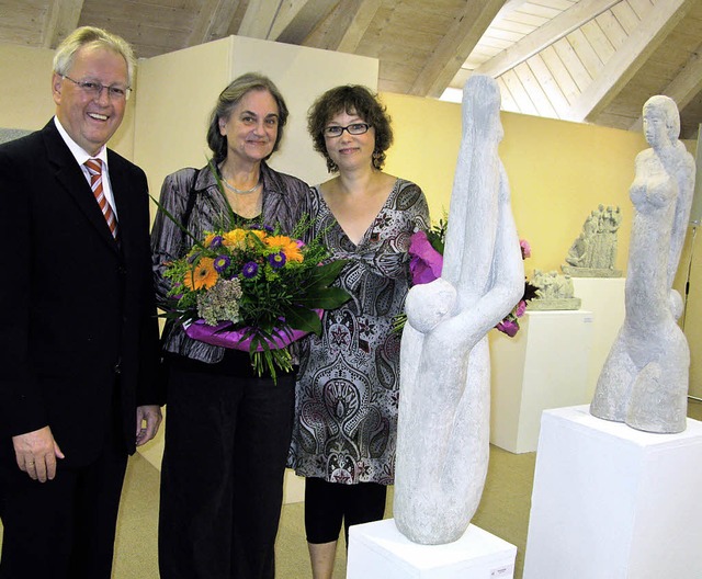 Rolf Schmidt, Eva Ehrismann und  Johan... neue Ausstellung im Bernauer Museum.   | Foto: Ulrike Spiegelhalter