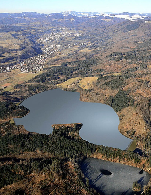 Das Haselbachtal, wie es mit Pumpspeicher aussehen wrde.  | Foto: Schluchseewerk