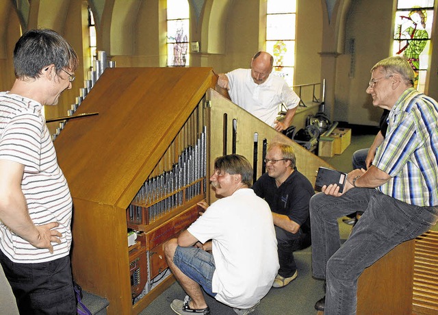 berprfung der Wacker-Orgel in der Ma...t Andreas Metzger beim Abnahmetermin.   | Foto: PRIVAT