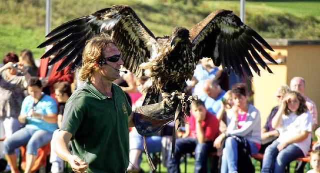 Informativ und beeindruckend war die G...el-Flugshow mit Jean von Coppenrolle.   | Foto: Hildegard Siebold