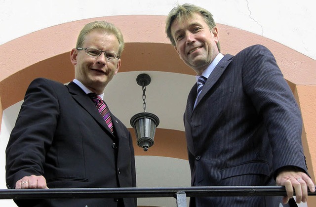 Der CDU-Bundestagsabgeordnete Thomas D... besuchte Brgermeister Rainer Fritz.   | Foto: Susanne Filz