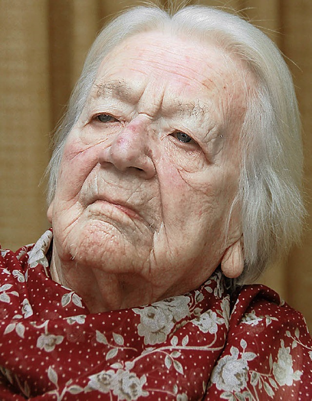 Frieda Richter feiert heute im Seniorenheim Sancta Maria ihren 109. Geburtstag.   | Foto: archivfoto: wolfgang beck