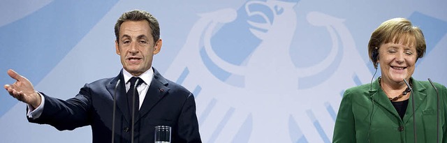 Einig: Europas Banken brauchen mehr Ge...nd Staatschef Sarkozy  am Sonntagabend  | Foto: dpa