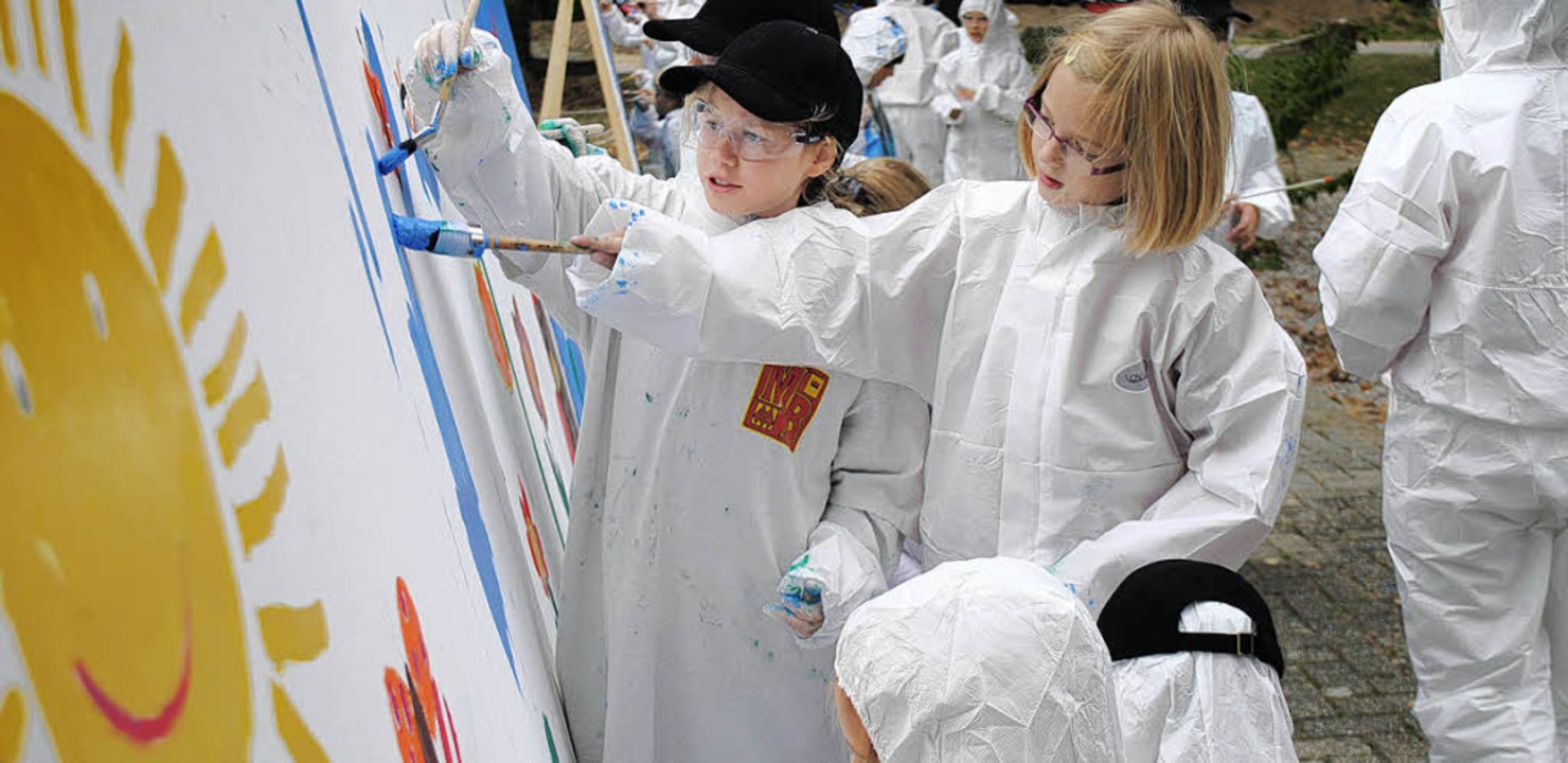 Kinder der Michael-Friedrich-Wild-Grun...nde der Firma Schott AG in Hgelheim.   | Foto: Beatrice Ehrlich