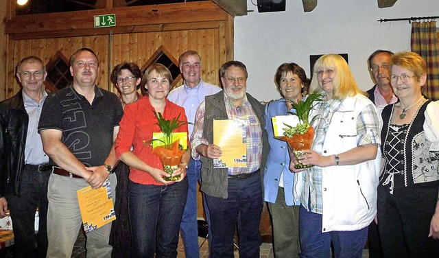 Gsteehrung im Steierbartelehof (von l... Pult, Willi Maier und Gisela Imberi.   | Foto: Barbara Odrich-Rees