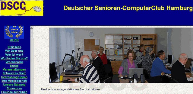 Lebenslanges Lernen: Die Homepage des DSCC  | Foto: Screenshot: BZ
