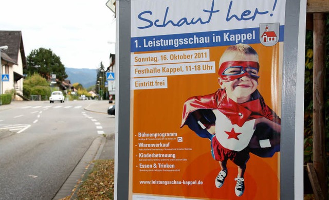 Ein Plakat, das mit Humor als Hingucke... fr die 1. Leistungsschau in Kappel.   | Foto: peikert