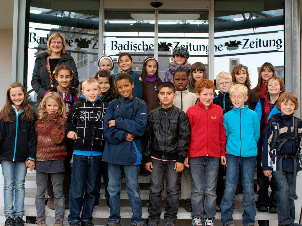 Die Klasse 4c der Clara-Grunwald-Grundschule aus Freiburg mit ihrer Lehrerin Eva Beckhuser