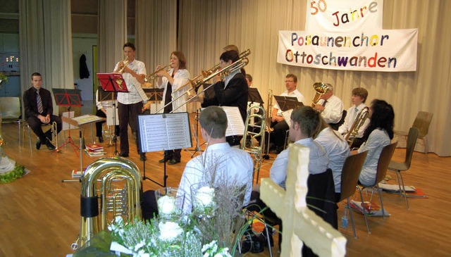 Der  Posaunenchor Ottoschwanden feiert...&#8211; natrlich mit Posaunenklngen!  | Foto: Christian ringwald
