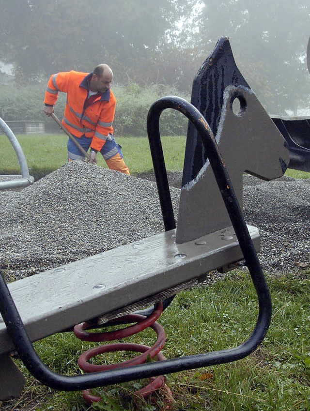 Vorarbeiten fr das Projekt &#8222;Mar...en fr den neuen Spielplatz beginnen.   | Foto: Sebastian Barthmes