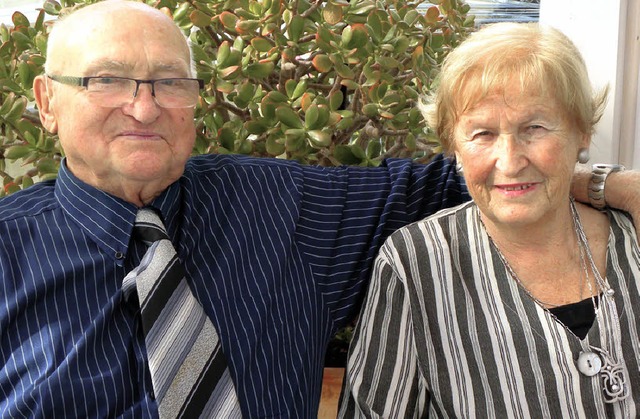 Sechs Jahrzehnte ein glckliches Paar sind Hans und Edith Roths in Teningen.   | Foto: Aribert Rssel