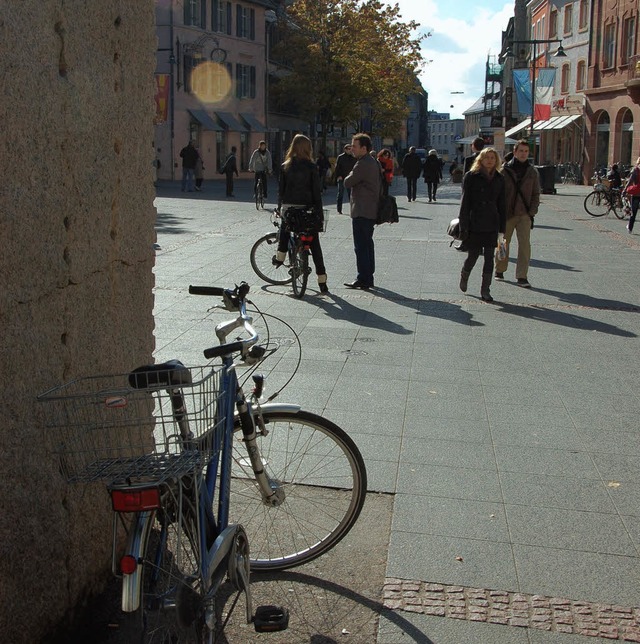 Streitfall Radfahren in der Innenstadt.   | Foto: Pfefferle