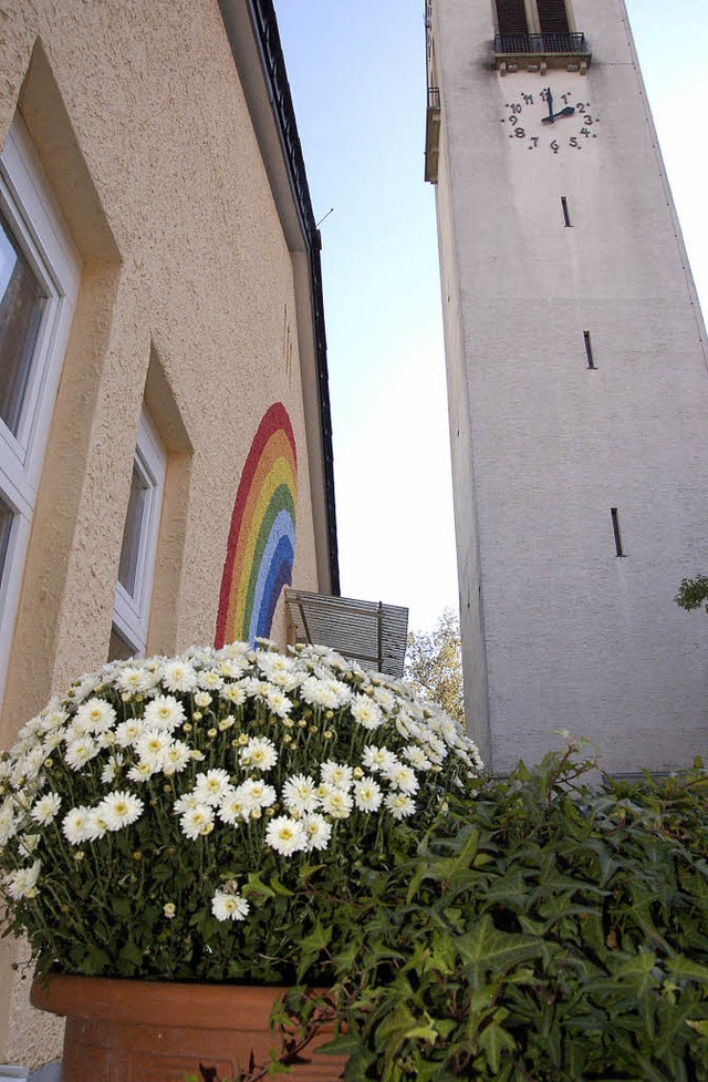 Der evangelische Kindergarten Regenbog...hlietage und lngere ffnungszeiten.   | Foto: Peter Gerigk