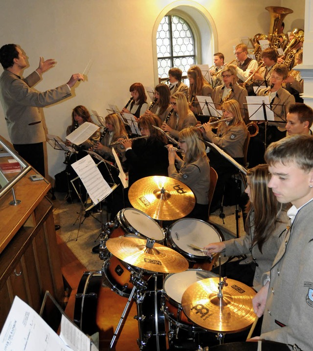 Der Musikverein Harmonie Mauchen unter... Empore der St. Gallus Kirche Mauchen. 