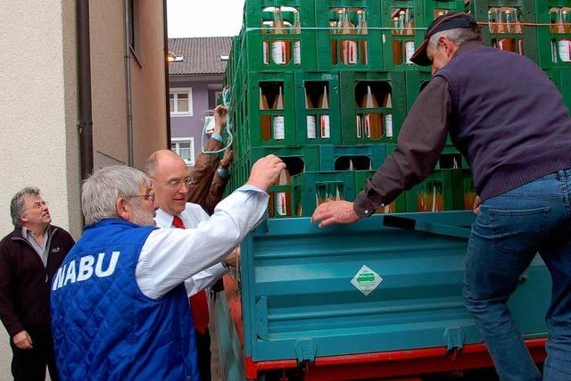 Aus acht Tonnen Obst werden 5000 Liter Saft