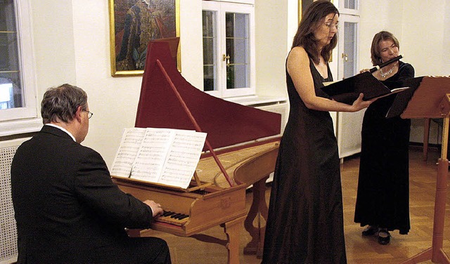 Das Trio Cantoflauto mit  Mezzosopran ...rsflte, und Thilo Strau am Cembalo.   | Foto: Hans-Jrgen Kugler