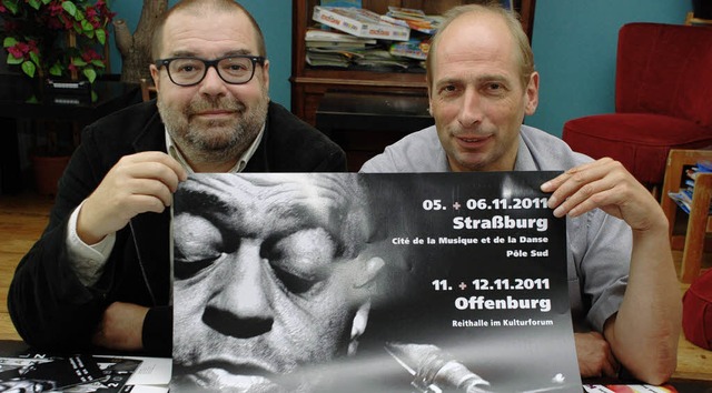 Zwei Aktivposten der deutsch-franzsis...p (Plakat) nach Offenburg eingeladen.   | Foto: Gertrude Siefke
