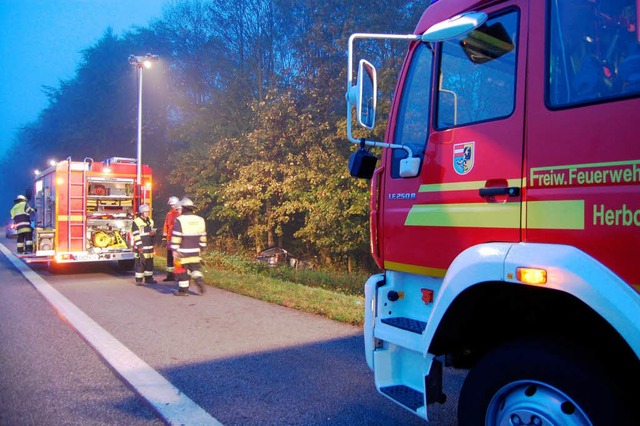 Unfall auf Autobahn A5 zwischen Herbolzheim und Riegel  | Foto: Feuerwehr Herbolzheim