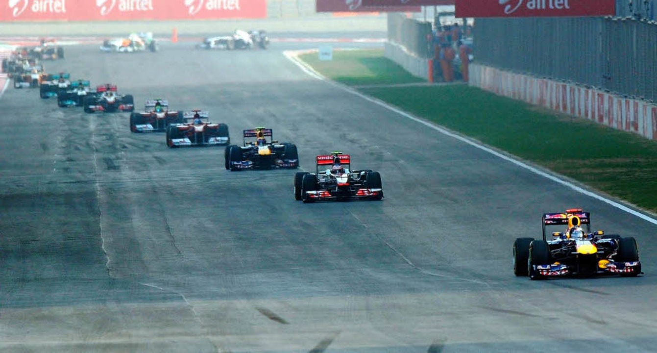 Das gewohnte Bild: Vettel fährt davon ... Rest folgt mit respektvollem Abstand.  | Foto: AFP