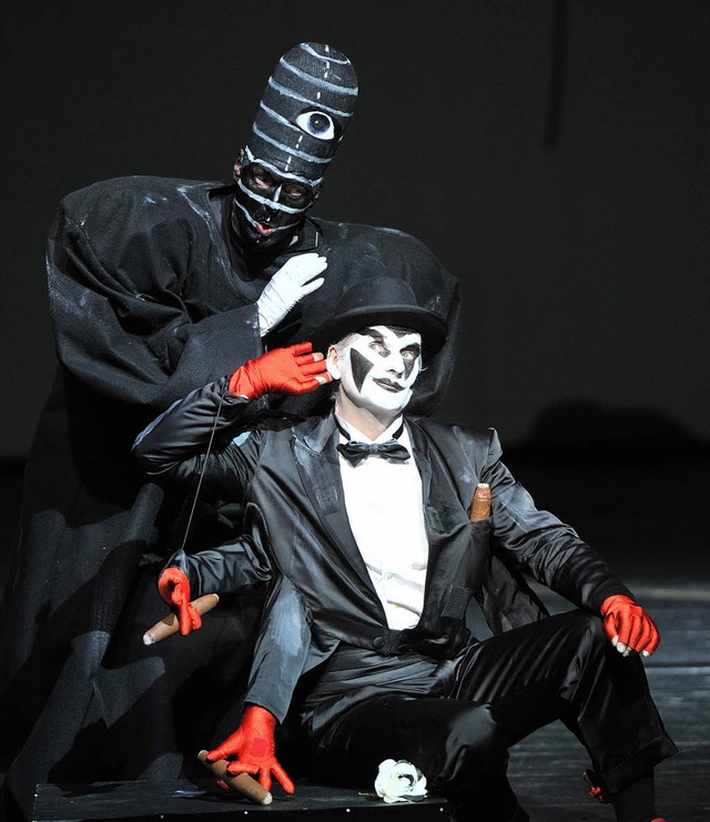 Skulptur - Clown: Wotan (Thomas Jesatko), Loge (Jrgen Mller)  | Foto: michel