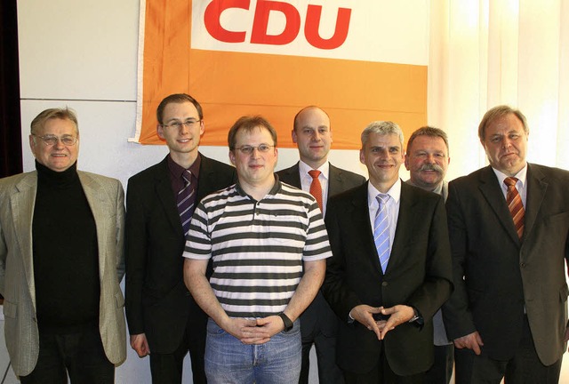 Der wiedergewhlte Vorstand des CDU-Kr...g Mudrack (es fehlt Thomas Schtzle).   | Foto: Michael Saurer
